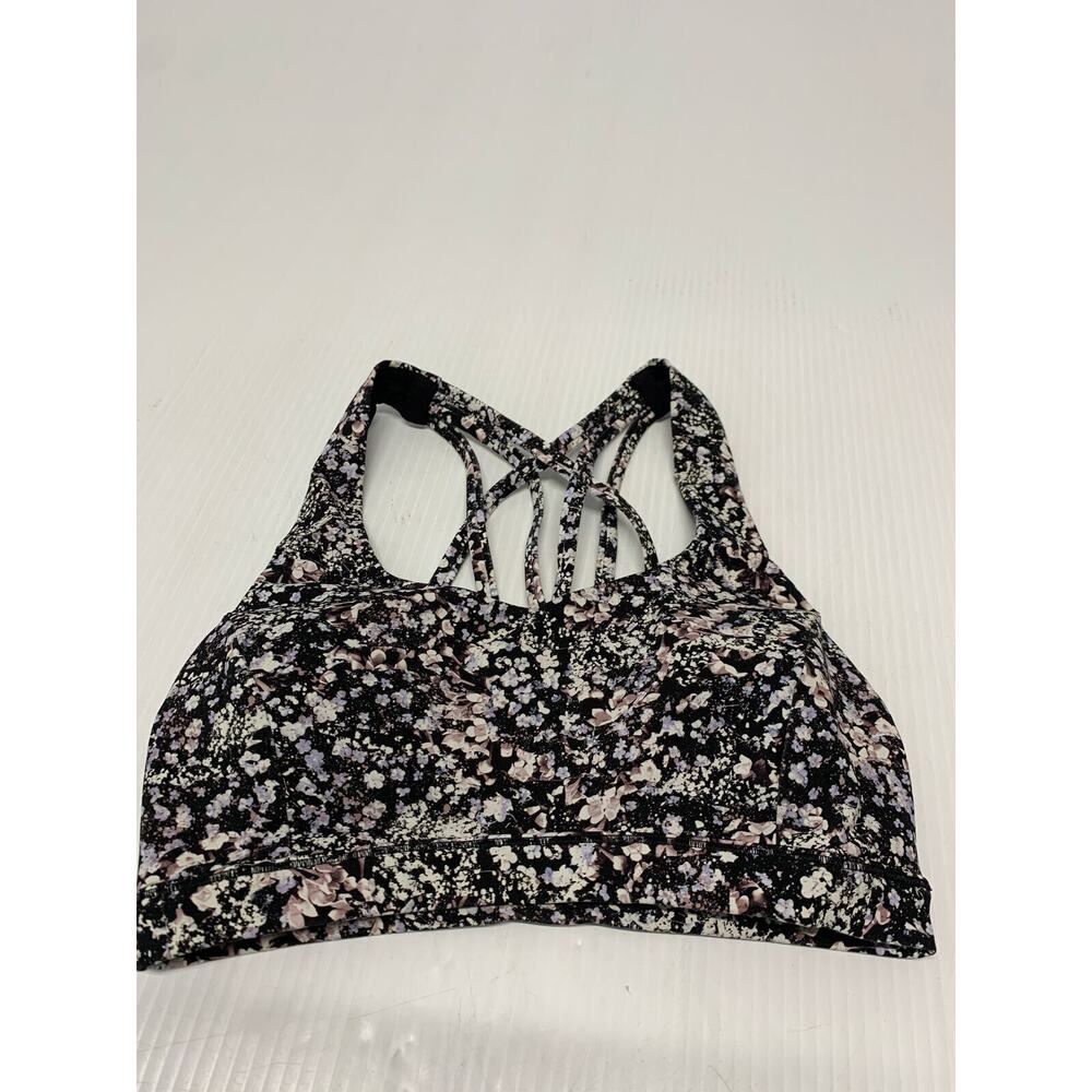 Lululemon Sports Bra Floral Black 4 Women's A41